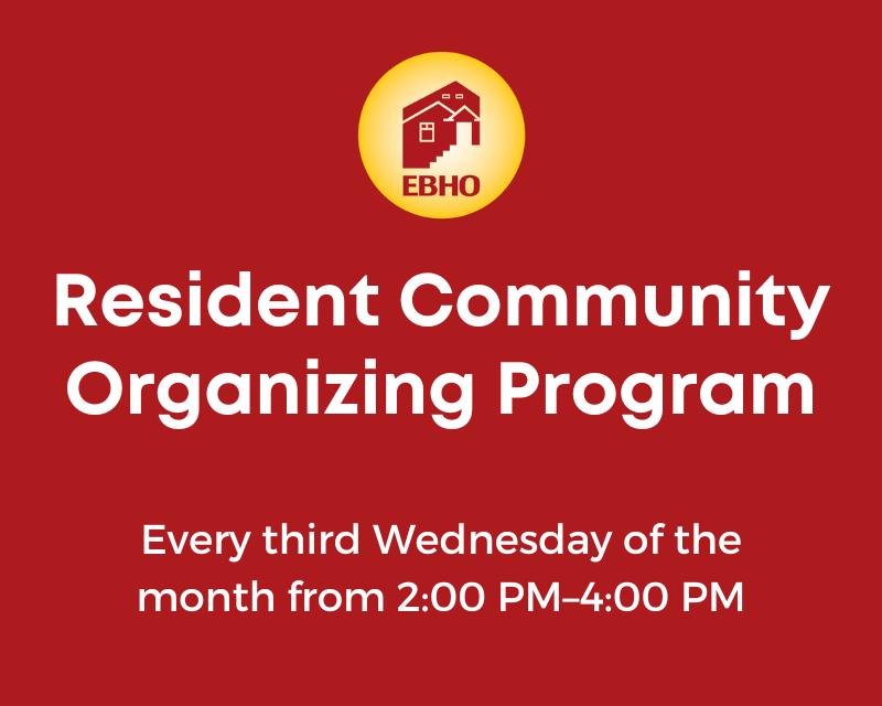 Resident Community Organizing Program, Every third Wednesday of the month from 2 PM-4 PM