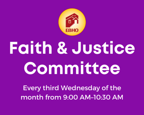 Faith & Justice Committee, Every third Wednesday of the month from 9 AM-10:30 AM